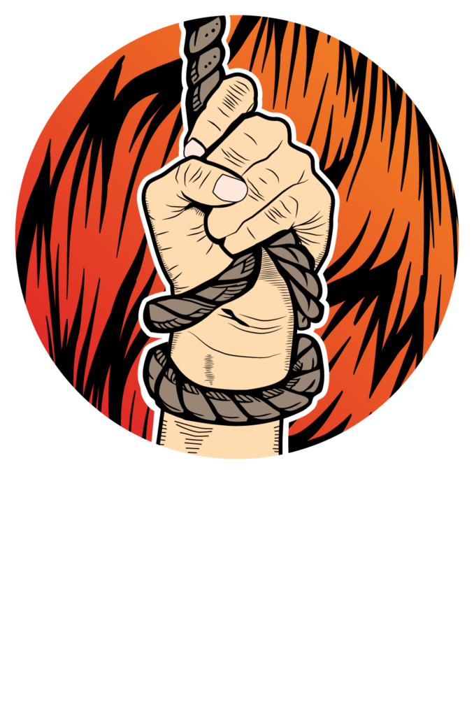 Pelastava Tekijä, valkoinen logo, ohjelmatoimisto Tour de Talents